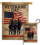 Memony Our Heroes - Military Americana Vertical Impressions Decorative Flags HG137334 Made In USA