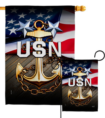 USN - Military Americana Vertical Impressions Decorative Flags HG137341 Made In USA