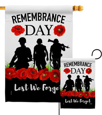 Lest We Forget - Military Americana Vertical Impressions Decorative Flags HG137385 Made In USA