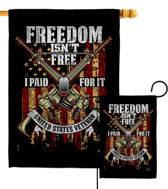 Freedom Isn't Free - Military Americana Vertical Impressions Decorative Flags HG137574 Made In USA