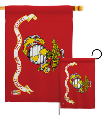 Marine Corps - Military Americana Vertical Impressions Decorative Flags HG140305 Made In USA