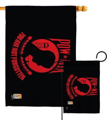 Red POW/MIA - Military Americana Vertical Impressions Decorative Flags HG140342 Made In USA