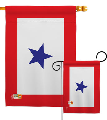 Blue Star - Military Americana Vertical Impressions Decorative Flags HG140343 Made In USA