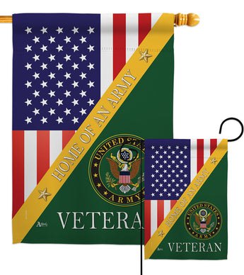 Home of Army - Military Americana Vertical Impressions Decorative Flags HG140604 Made In USA