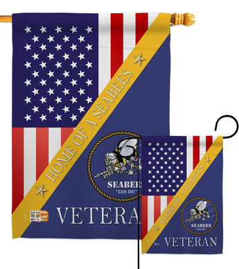 Home of Seabees - Military Americana Vertical Impressions Decorative Flags HG140607 Made In USA