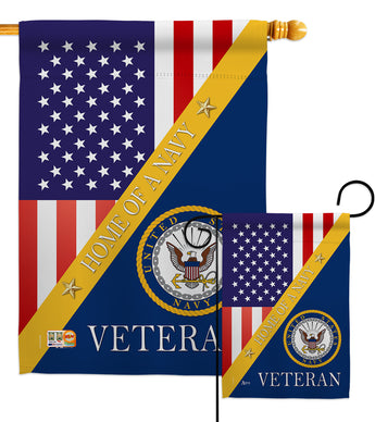 Home of Navy - Military Americana Vertical Impressions Decorative Flags HG140608 Made In USA