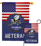 US Seabees Veteran - Military Americana Vertical Impressions Decorative Flags HG140613 Made In USA