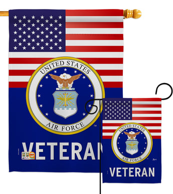 US Air Force Veteran - Military Americana Vertical Impressions Decorative Flags HG140616 Made In USA