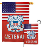 US Coast Guard Veteran - Military Americana Vertical Impressions Decorative Flags HG140618 Made In USA