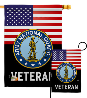 US Army National Guard Veteran - Military Americana Vertical Impressions Decorative Flags HG140619 Made In USA