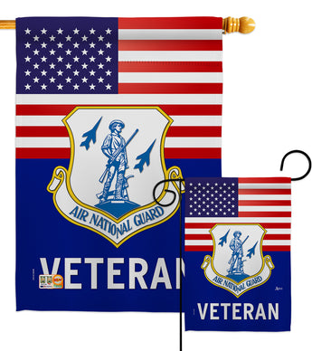 US Air National Guard Veteran - Military Americana Vertical Impressions Decorative Flags HG140620 Made In USA