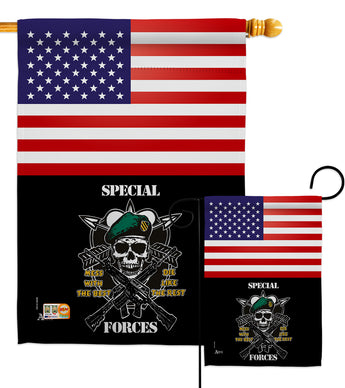 US Special Forces - Military Americana Vertical Impressions Decorative Flags HG140623 Made In USA