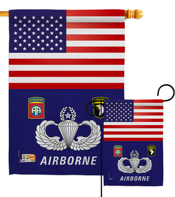 US Airborne - Military Americana Vertical Impressions Decorative Flags HG140624 Made In USA