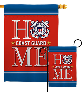 Coast Guard Home - Military Americana Vertical Impressions Decorative Flags HG140629 Made In USA