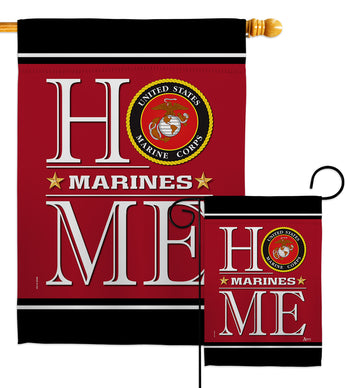 Marine Corps Home - Military Americana Vertical Impressions Decorative Flags HG140632 Made In USA