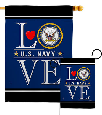 US Navy Love - Military Americana Vertical Impressions Decorative Flags HG140633 Made In USA