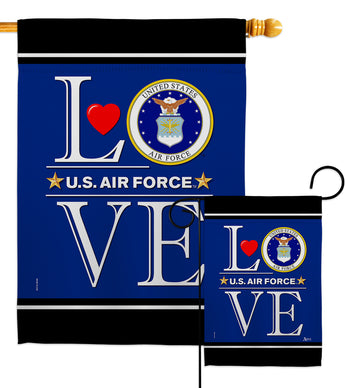 US Air Force Love - Military Americana Vertical Impressions Decorative Flags HG140636 Made In USA