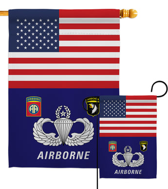 US Airborne - Military Americana Vertical Impressions Decorative Flags HG140708 Made In USA