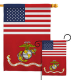 US Marine Corps - Military Americana Vertical Impressions Decorative Flags HG140730 Made In USA