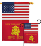 US Marine Bull Dogs - Military Americana Vertical Impressions Decorative Flags HG140735 Made In USA