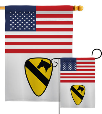 US 1st Cavalry - Military Americana Vertical Impressions Decorative Flags HG140739 Made In USA