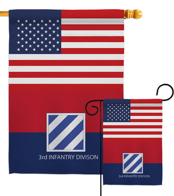 US 3rd Infantry Division - Military Americana Vertical Impressions Decorative Flags HG140741 Made In USA