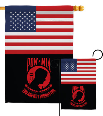 US Red POW/MIA - Military Americana Vertical Impressions Decorative Flags HG140742 Made In USA