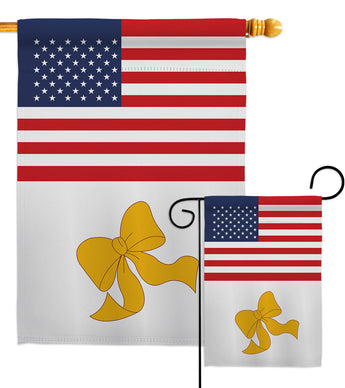 US Yellow Ribbon - Military Americana Vertical Impressions Decorative Flags HG140744 Made In USA