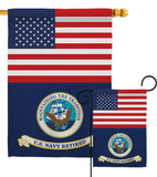 US Retired Navy - Military Americana Vertical Impressions Decorative Flags HG140746 Made In USA