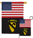 US Black 1st Cavalry - Military Americana Vertical Impressions Decorative Flags HG140750 Made In USA