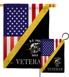 Home of US Navy - Military Americana Vertical Impressions Decorative Flags HG140888 Made In USA