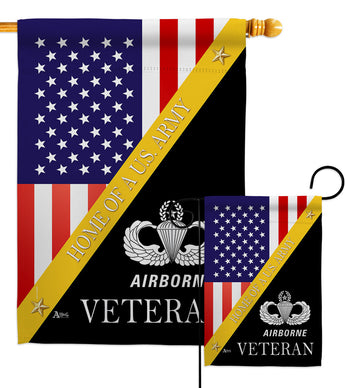 Home of Airborne - Military Americana Vertical Impressions Decorative Flags HG140900 Made In USA