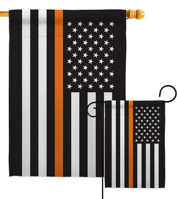 US Thin Orange Line - Military Americana Vertical Impressions Decorative Flags HG140911 Made In USA