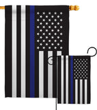 Thin Blue Line - Military Americana Vertical Impressions Decorative Flags HG140914 Made In USA