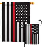 Thin Red Line - Military Americana Vertical Impressions Decorative Flags HG140915 Made In USA