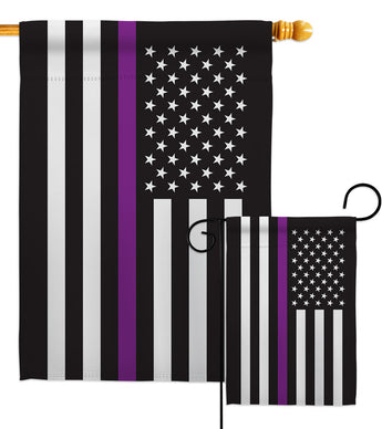 US Thin Purple Line - Military Americana Vertical Impressions Decorative Flags HG140922 Made In USA