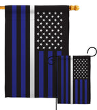 US Thin White Line - Military Americana Vertical Impressions Decorative Flags HG140924 Made In USA