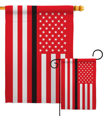 US Thin Black Line - Military Americana Vertical Impressions Decorative Flags HG140925 Made In USA