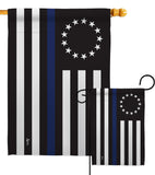 Betsy Ross Blue Line - Military Americana Vertical Impressions Decorative Flags HG140928 Made In USA