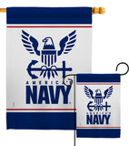 America Navy - Military Americana Vertical Impressions Decorative Flags HG170033 Made In USA