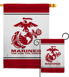 US Marine Corps - Military Americana Vertical Impressions Decorative Flags HG170035 Made In USA