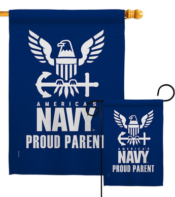 Proud Navy Parent - Military Americana Vertical Impressions Decorative Flags HG170036 Made In USA