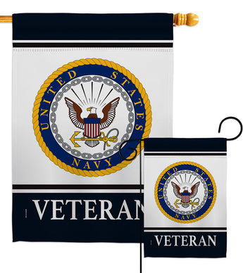 Navy Veteran - Military Americana Vertical Impressions Decorative Flags HG170041 Made In USA