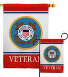 Coast Guard Veteran - Military Americana Vertical Impressions Decorative Flags HG170042 Made In USA