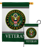 Army Veteran - Military Americana Vertical Impressions Decorative Flags HG170043 Made In USA