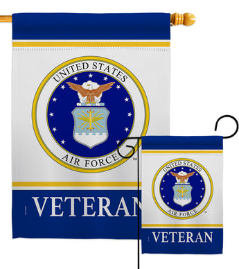 Air Force Veteran - Military Americana Vertical Impressions Decorative Flags HG170044 Made In USA