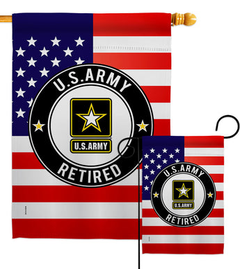 United State Army Retired - Military Americana Vertical Impressions Decorative Flags HG170175 Made In USA