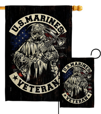 Marines Veteran - Military Americana Vertical Impressions Decorative Flags HG183069 Made In USA