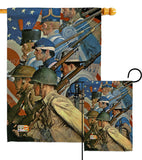 The War Years - Military Americana Vertical Impressions Decorative Flags HG192077 Made In USA