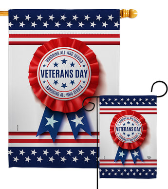 Veterans Day - Military Americana Vertical Impressions Decorative Flags HG192329 Made In USA